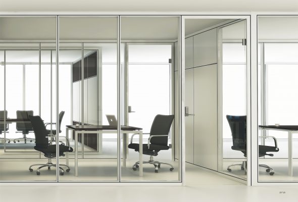 Partition System ALU9 Floor to Ceiling Glass Partition